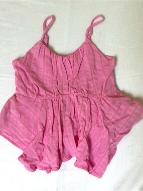art class Bubblegum Pink Flowy Embroidered Tank Top